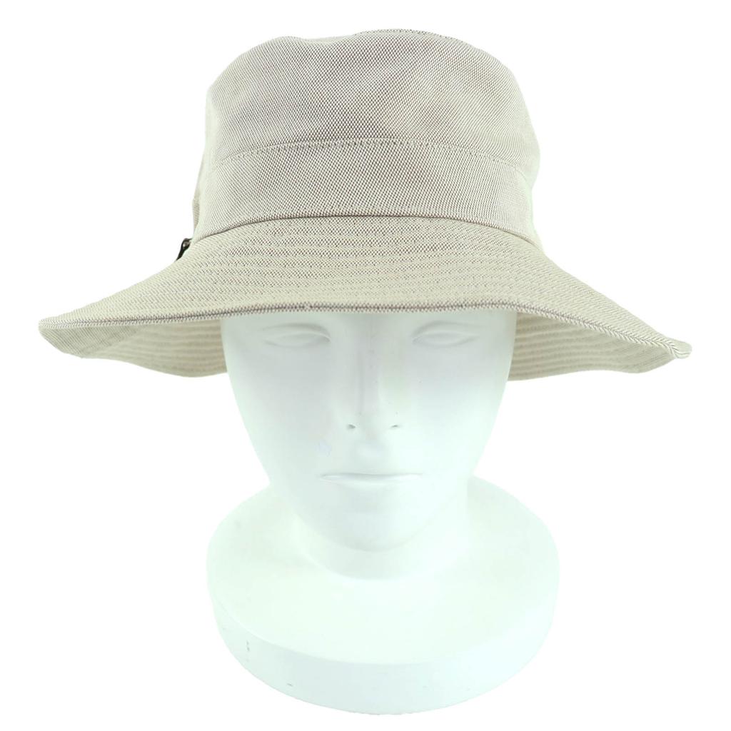 Great HERMES Hat Leather Bucket Hat Beige Cotton Women 56 Used