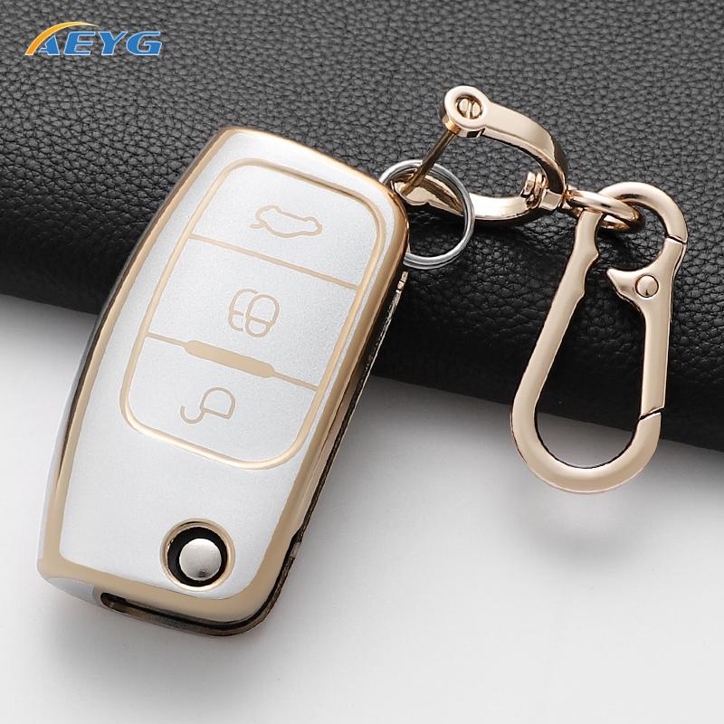 Tpu Shell For Ford Focus 2 Mk2 Fiesta Mondeo Galaxy Falcon Territory Ecosport Kuga Escape Key Case Fob Holder Keychain