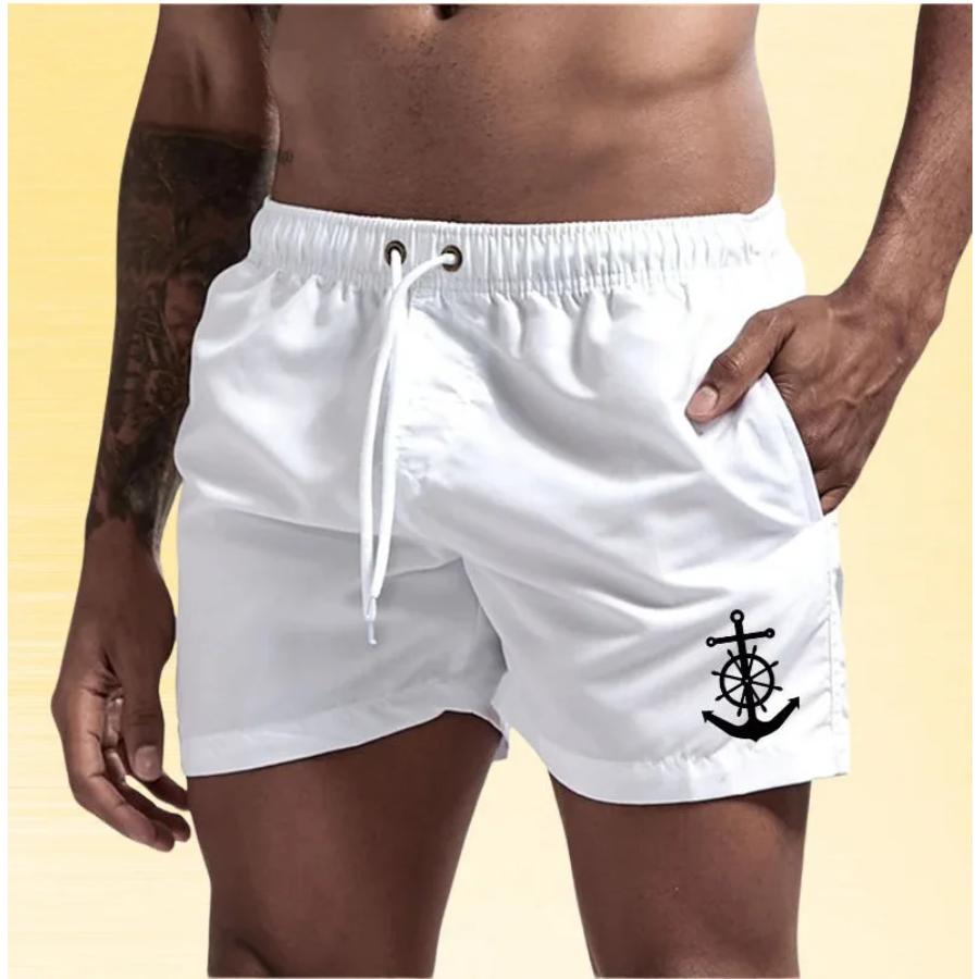 

Palm Tree Surfboard Print Beach Shorts for Men Summer Casual Board Shorts with Mesh Swim Trunks Swimwear XXL білий