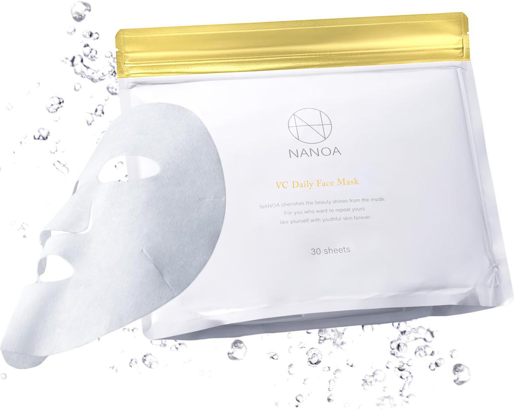 NANOA Vitamin C Tägliche Gesichtsmaske Menschliche Stammzellenblatt Sehr beliebt mit Vitamin C Poren Alterung Hohe Qualität Tag Gesicht 30 Stück (Nanoa) Packung, Maske, Ärzte,