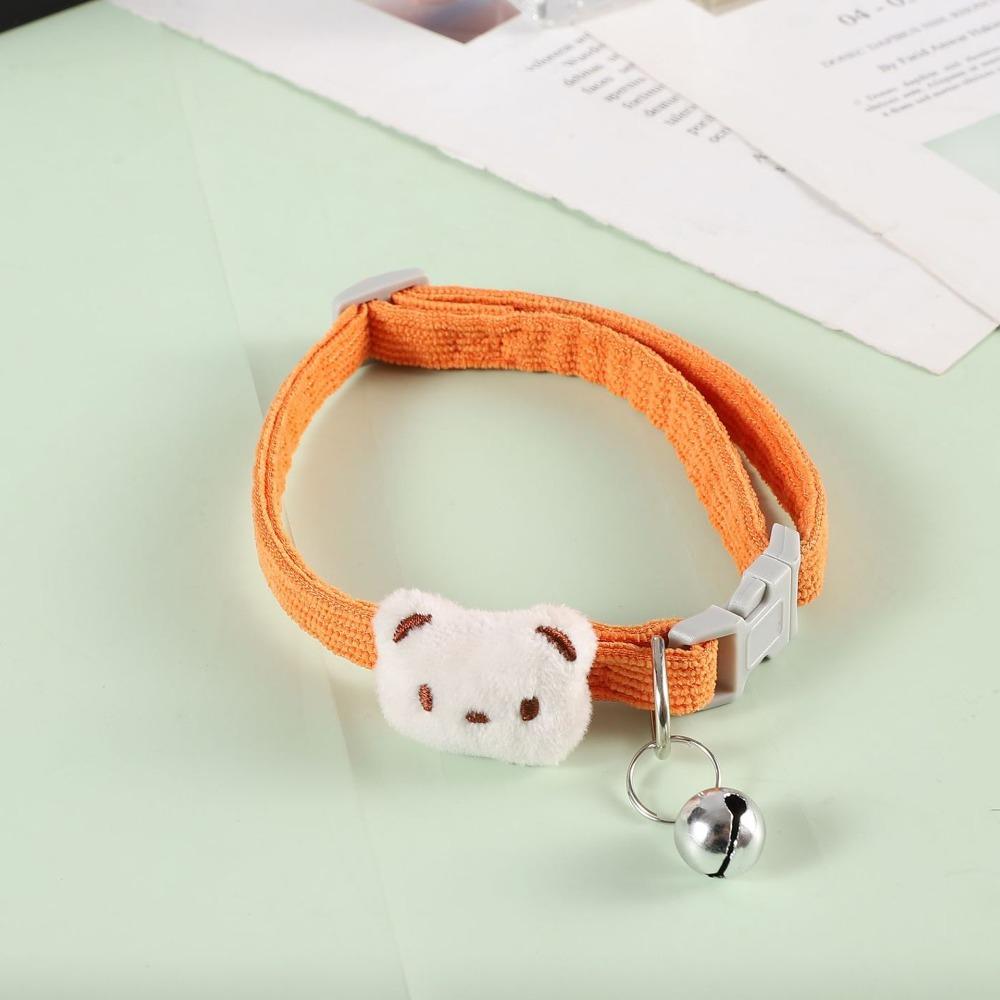 

Corduroy Pet Necklace Lovely Cat Collar High Quality Pet Collar Dog Daily Wear помаранчевий