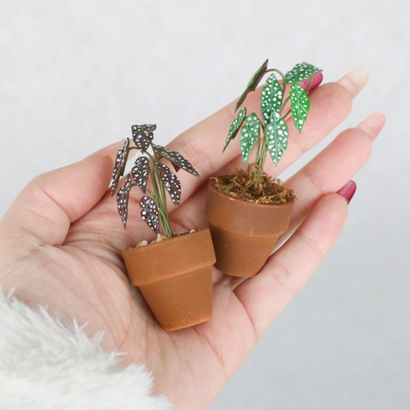 1:12 Miniature Simulation Flower Pot Green Plant Potted Model Dollhouse Home Decoration Micro Landscape Scene Ornament