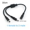 18awg 10A 30CM Cable DC 1 Female To 2 Male 2 Way Splitter Connector Power Supply Adapter Extension Cord 5.5x2.1mm