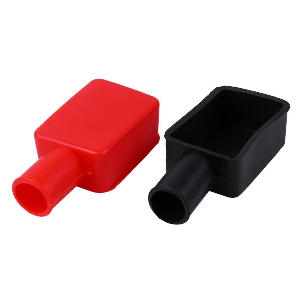 2pcs Car Battery Pole Positive and Negative Protection Cover Soft Plastic Flexible Battery Terminal Insulator Protective