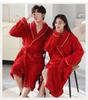 G5Z Winter Flannel Couple Robe: Men's Coral Fleece & Women's Plus Velvet Thick Warm Pajamas Bathrobe.