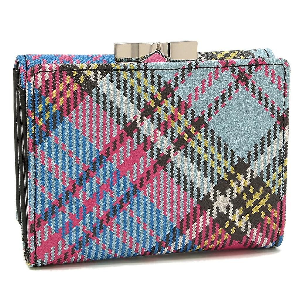 Trifold Wallet Bio Green Saffiano Clasp Blue Pink 51010018 S000V O102 [Vivienne Westwood] Women's [Item]