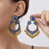 Exotic Ethnic-Style Long Dangle Earrings for Women: Retro Bohemian Turquoise Ornaments