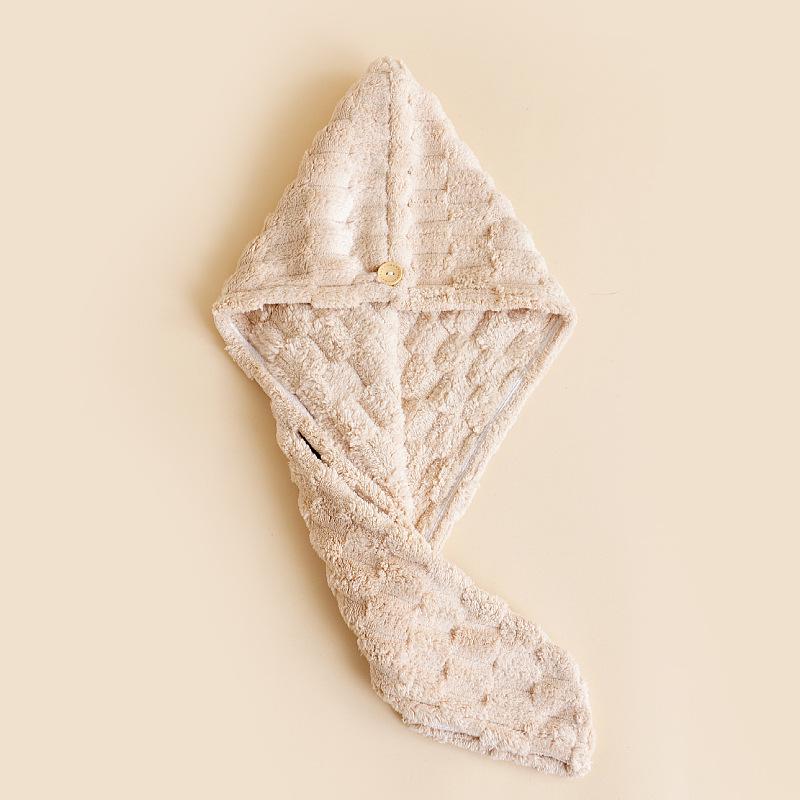 Women's Quick-Dry Coral Fleece Hair Towel and Bath Cap