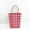 Bucket bag hand-woven contrasting color vegetable basket creative hand basket photo vacation leisure women's bag