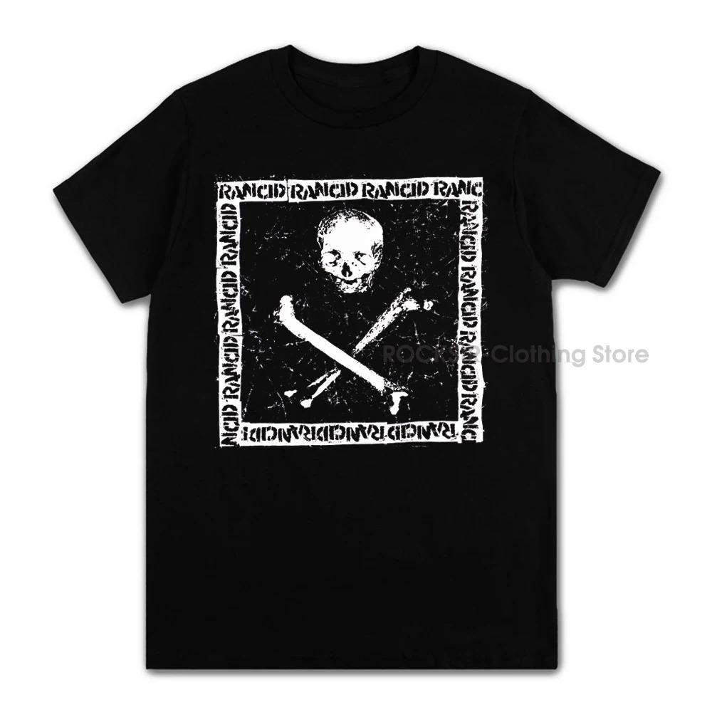 Mens Clothing Pop Punk Rancids Album Cool Skull Print Cotton Tees Short Sleeve Popular Unisex T Shirts Design Tops Streetwear