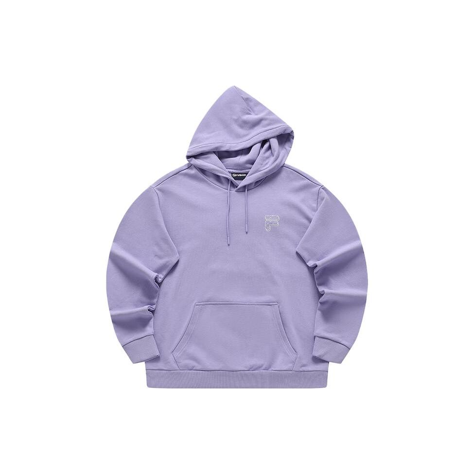 FILA Fusion Letter Logo Printed Hooded Knit Pullover Sweatshirt Unisex sweatshirt Tulip-Purple T11U413207F-VT