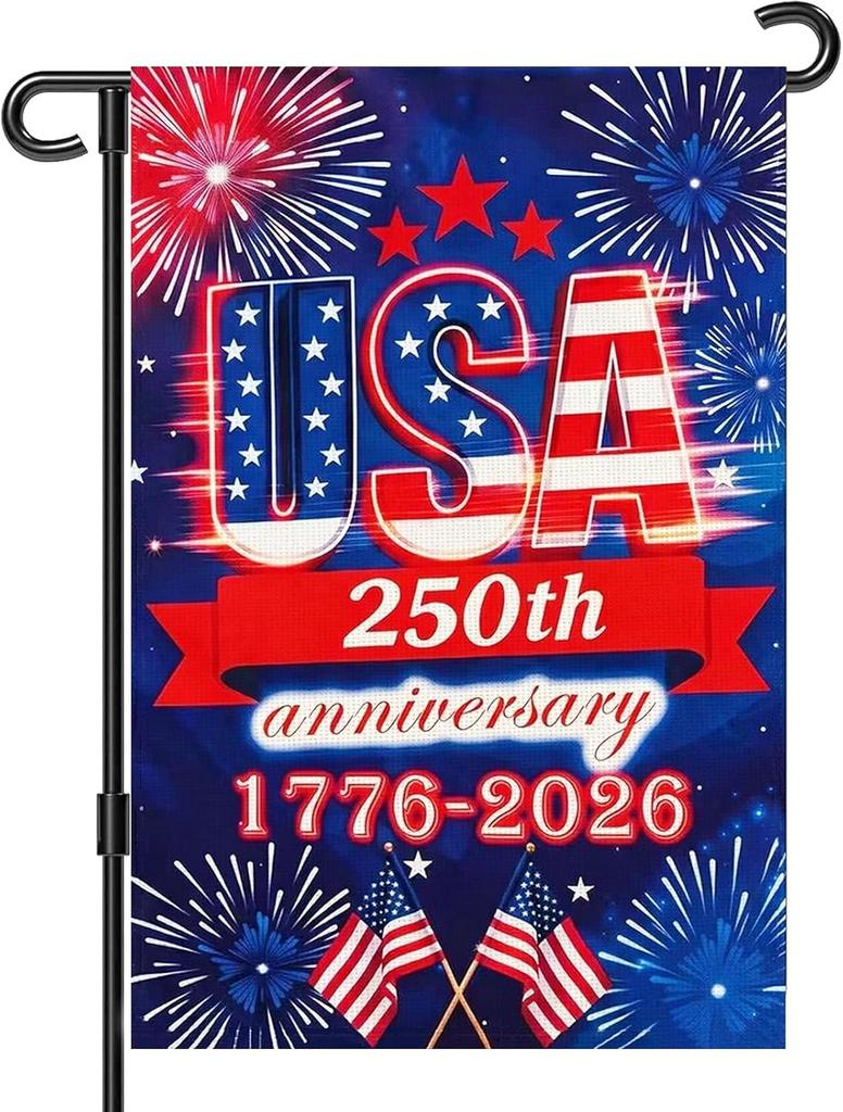 250 Anniversary Usa Garden ags for Outside, 250 Anniversary USA ag 1776-2026 Commemorative Patriotic Yard Sign Outdoor F PPZ