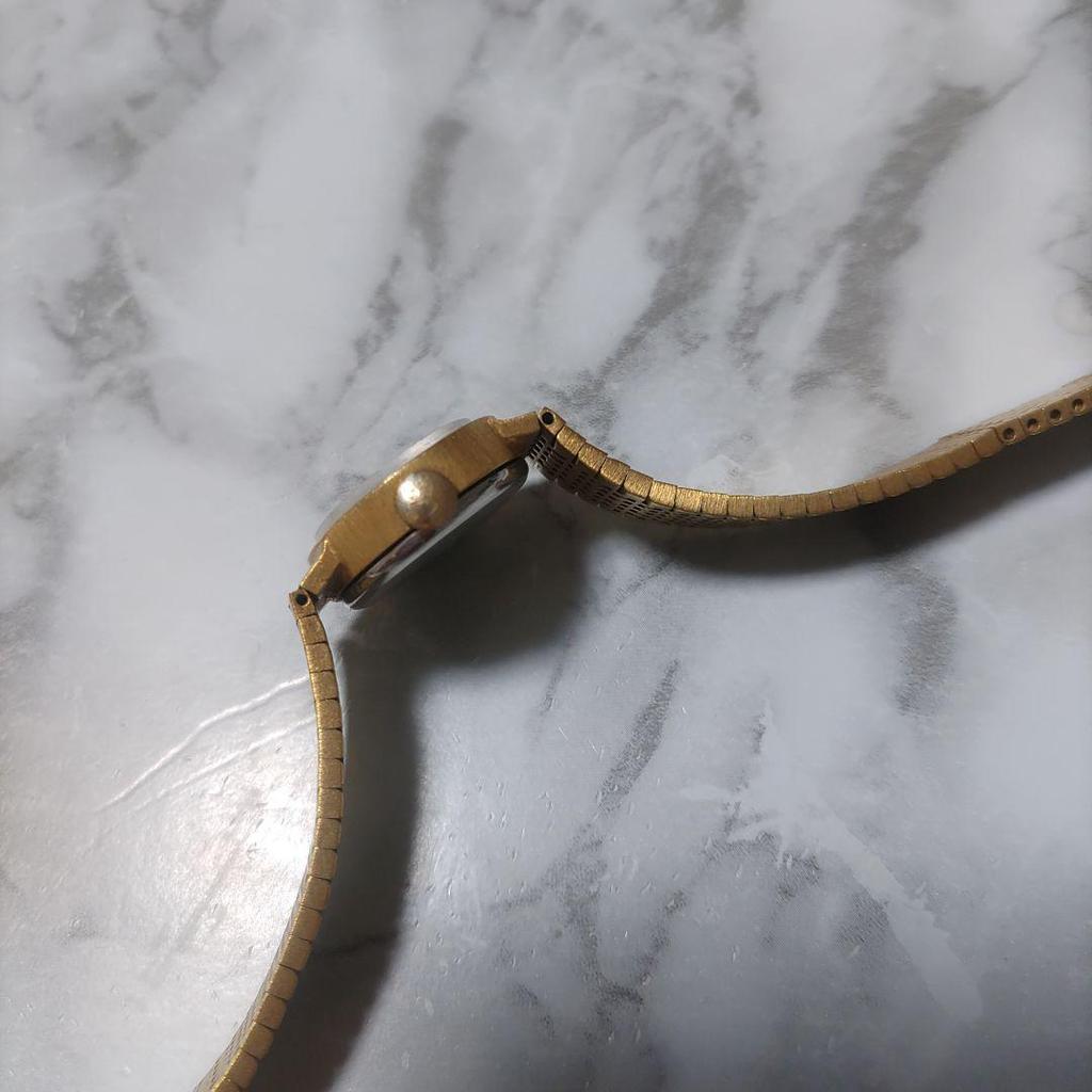 Used Luxury Carl F. Bucherer Gold Dial Ladies Manual Winding Genuine Bracelet