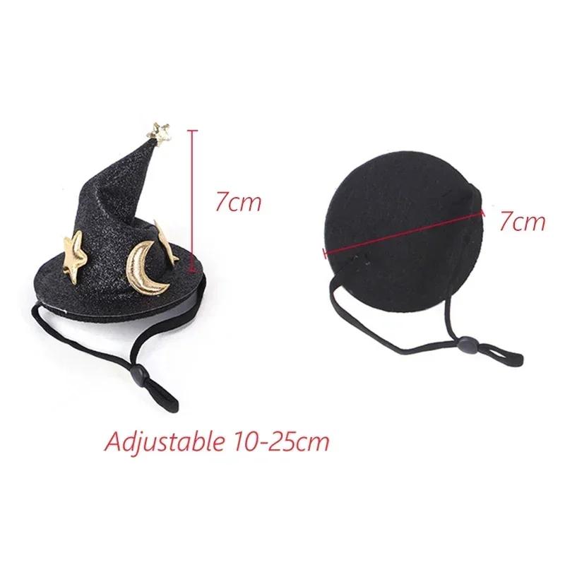 Mini Witch Hat for Small Animals Adjustable Pet Headgear Hamster Rat Hats Halloween Cosplay Clothing Guinea Pigs Assessories