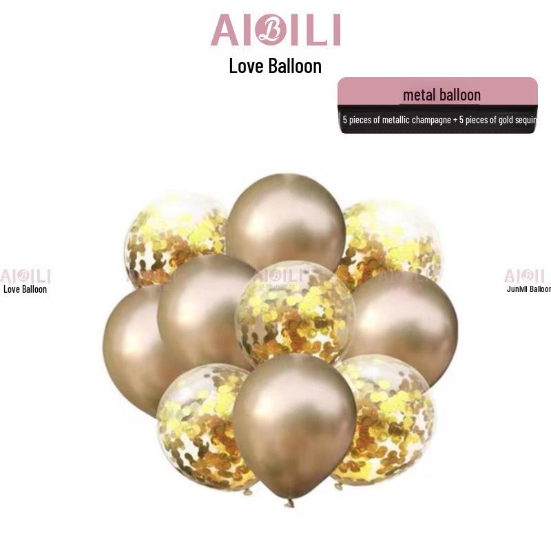 Metallic Sequin Balloon Set for Birthdays, Valentine's Day, and Weddings