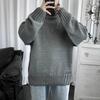 Large Autumn/Winter Solid High Collar Men's Warm Sweater Knit