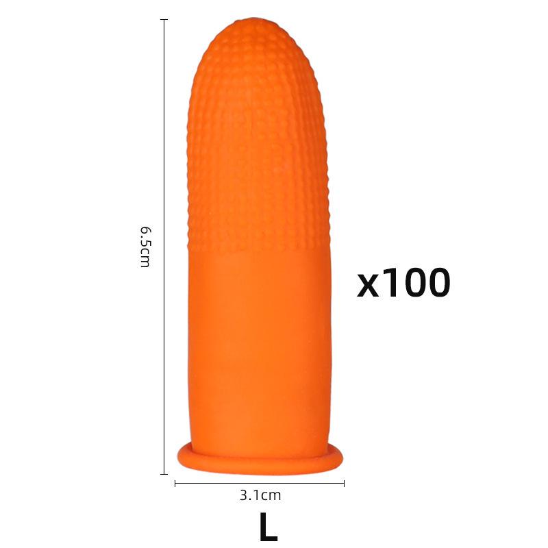 Disposable Orange Latex Finger Cots - Thick, Dust-Free, Powder-Free, Wear-Resistant, Anti-Slip, Pitted.