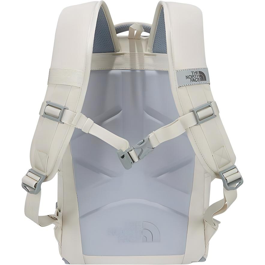 The North Face Student Large Capacity Backpack With Coin Pocket Zipper Closure Polyester Unisex Backpack Off-White NM2DM01N