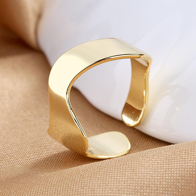 925 Sterling Silver HipHop Ring Open Adjustable Silver/Gold for Women Exquisite Student Girlfriend Jewelry Wedding Party GiftG