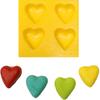 Hearts 4 Cavity Flexible Silicone Molds for Cream Cheese Mints, Chocolate, Fondant, Gummy, Fat Bombs, Ice Hearts, Soap, Buttercream, Butter, Candy