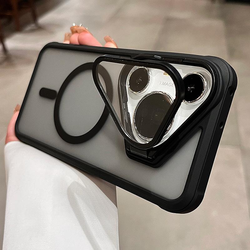 Applicable To Huawei Pura70pro Mobile Phone Case New Lens Frame Bracket P70Pro   Magnetic Matte Anti Fall