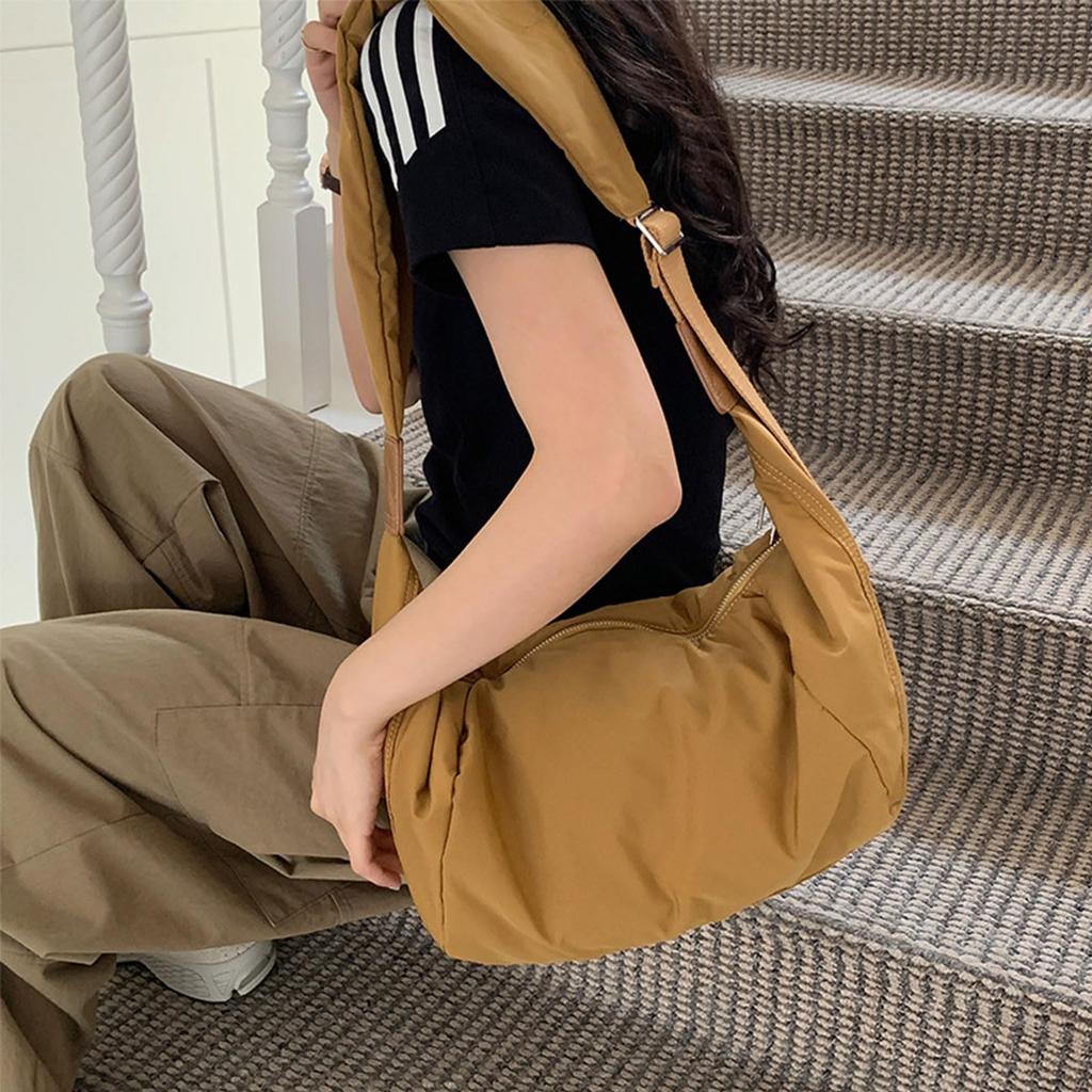 Wowcarbazole Women's Crossbody Shoulder Bag, Ultra Lightweight, Soft and Comfortable for No Shoulder Pain, Large Capacity, Nylon Tote Bag, A4 Size,
