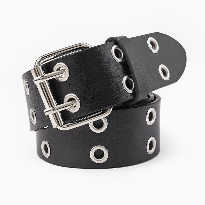 Spring-Summer Y2K Punk Cutout Eyelet Faux Leather Waist Belt: Millennial Hot Girl Style