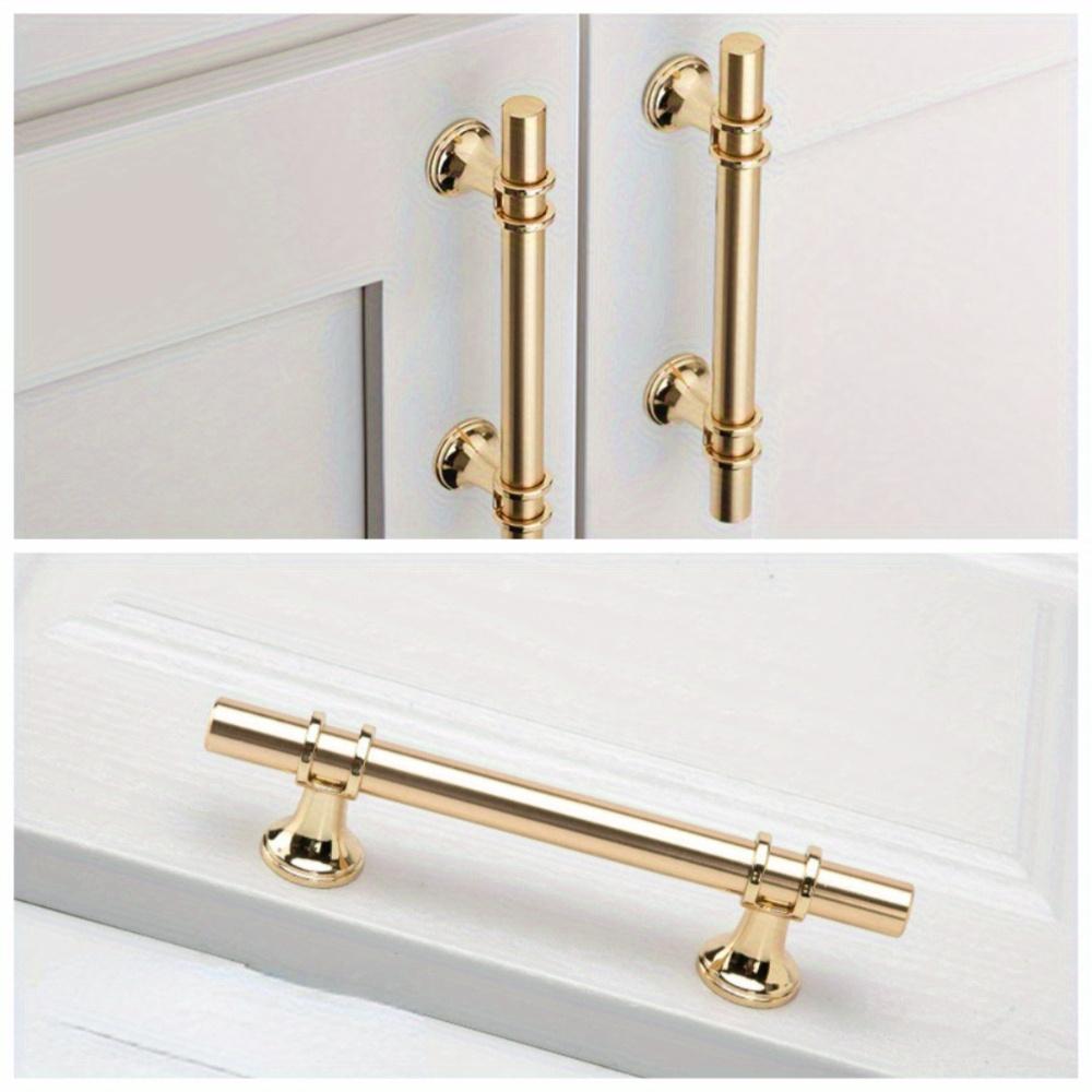8pcs High end Golden handles, modern minimalist cabinets, wardrobes, drawers, Nordic light luxury Golden round bars Door handle