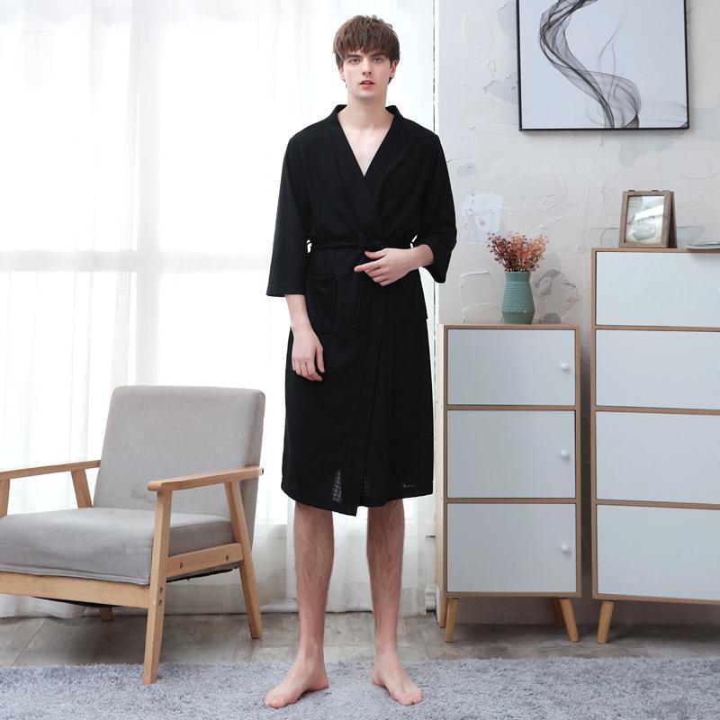 Japanese Style Thin Yukata Pajamas for Spring & Summer - Unisex Plus Size Bathrobe for Women & Men, 200 Jin Beauty Salon, Autumn Pajamas.