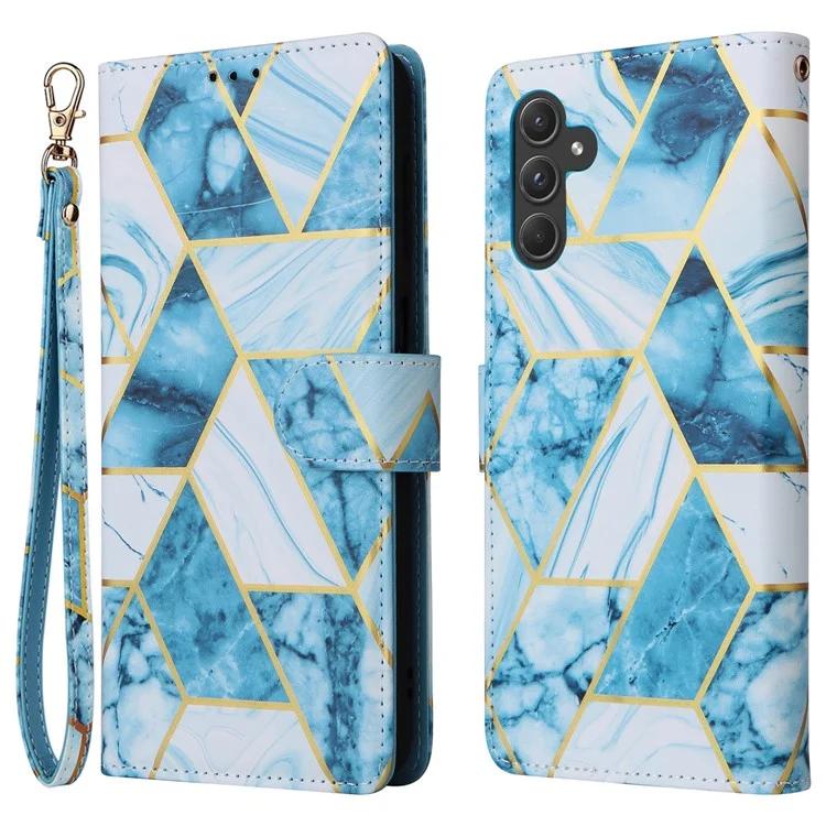 

For Samsung Galaxy A55 5G Case Lacquered Leather Flip Wallet Cover Marble Pattern
