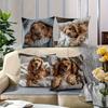 1/4pcs Cute Dog Pattern Pillowcase Sofa Cushion Cover Home Bedroom Room Decoration