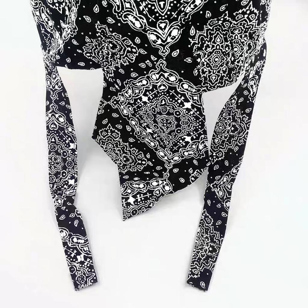 Trifong Bandana Cap, Cotton, Paisley Pattern, Pirate Hat, Quick-drying, Sweat-wicking, Breathable, Summer, UV Cut, Do-rag, Inner Cap, Bicycle Helmet,