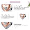 BAMOER 925 Sterling Silve Charm Two Color Heart Love Zircon Plated Rose Gold Fit Original Charms DIY Bracelets Bangles Jewelry