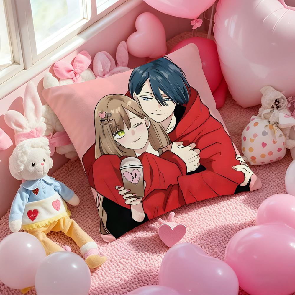My Love Story with Yamada-kun At Lv999 Cushion Cover Pattern Printed Pillowcase for Living Room Sofa Cushion Cover&Bedroom Decor