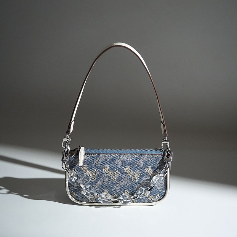 

Jacob Bang Genuine Leather Presbyopia Underarm Bag Women 2025 New High-Grade Light Luxury Niche Commuter Chain Mobile Phone Bag Carriage Blue