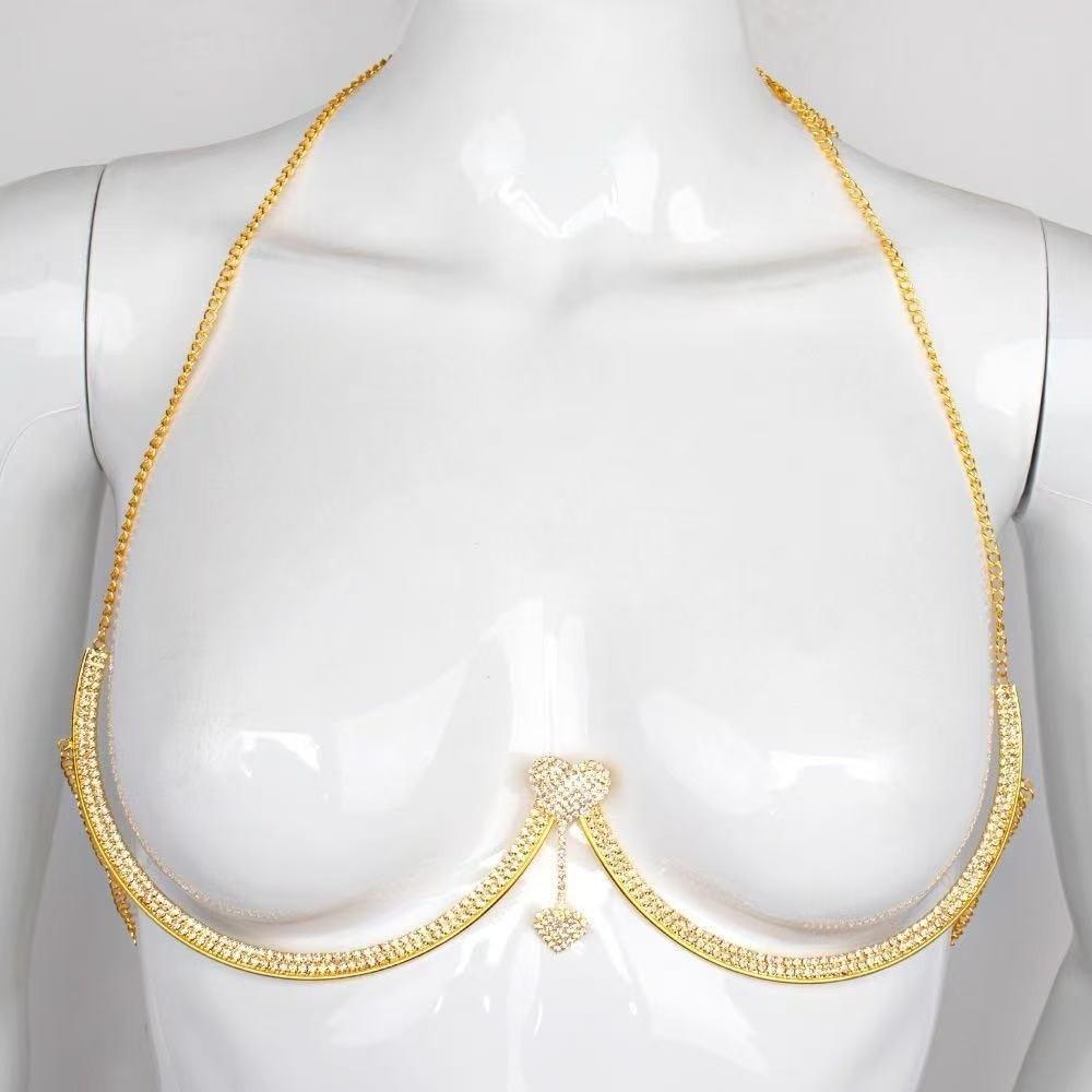 Tassel Bra Chest Chain Heart Breast Chain Punk Chest Support Body Chain  Hipster