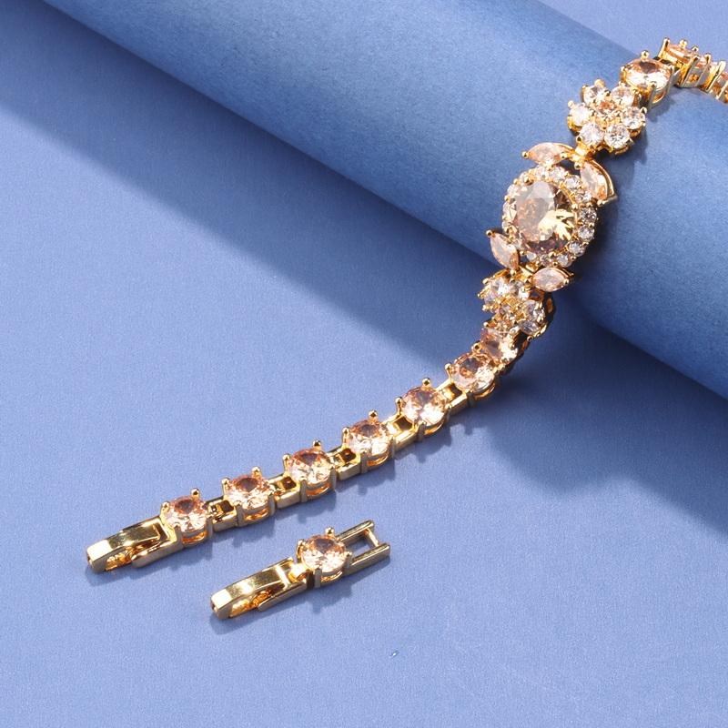 12-Colors Zircon Elegant Women'S Charms Italian Bracelet Gold Plated Luxury Wedding Jewelry Accessories