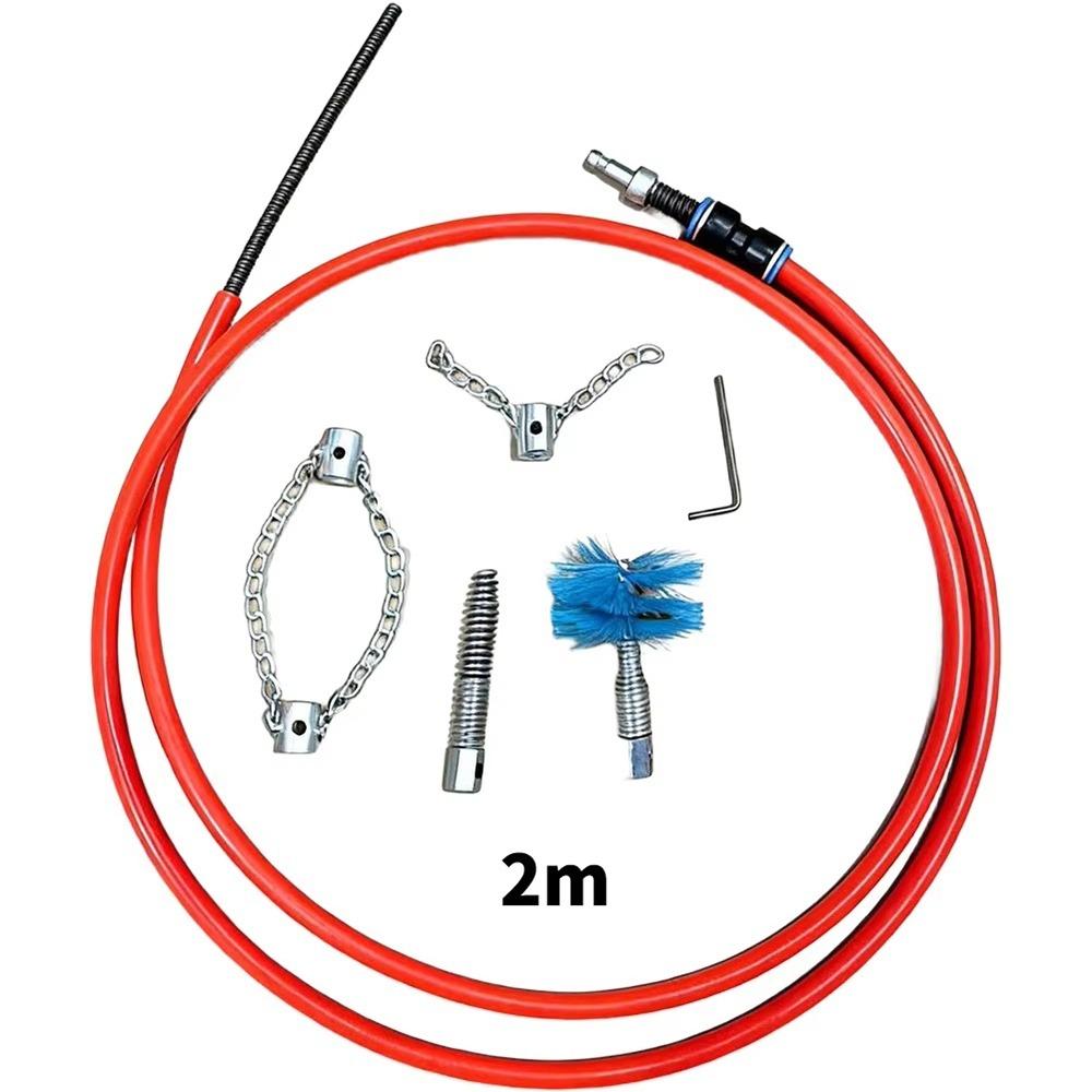 1Set Steel Hand Crank Drain Unclogger 2M Steel Pipe Cleaner for Household Plumbing Maintenance