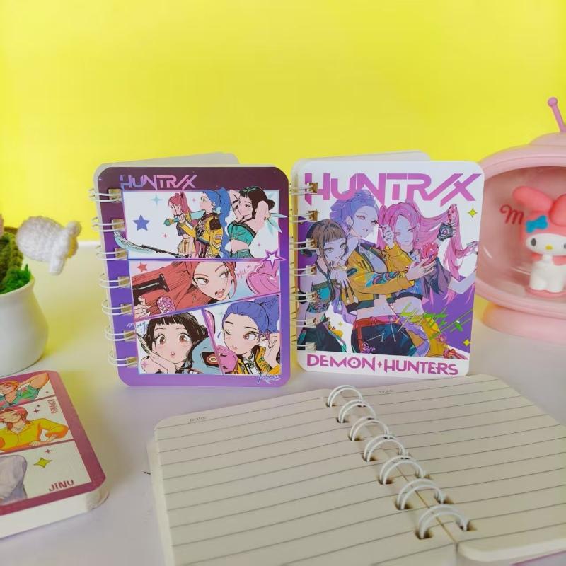 1/3Pcs Kpop Demon Hunters Mini Coil Notebooks For Students Anime Cartoon Kawaii Journal Notebook Fashion Record Notepad Gifts