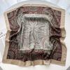 New Luxury Floral Print 70*70cm Satin Square Scarf Women Soft Hairband Neckerchief Tie Female Headband Foulard Bag Ribbon
