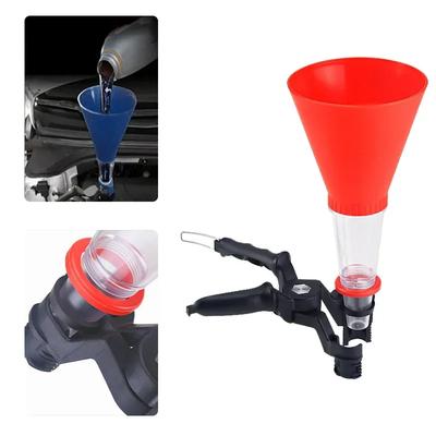 Car Motorcycle Universal Gasoline Oil Filling Funnel Adjustable Width Holding Clamp Engine Oil Filling Set Auto Moto Accessories