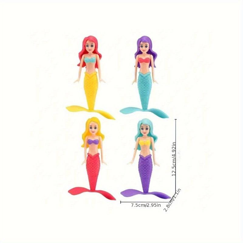 4Pcs Rotating Mermaid Pool Toys, Underwater Play Toys for Party & Gift