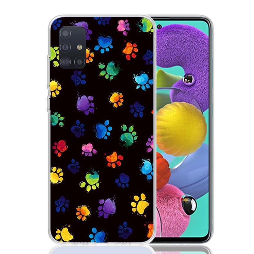 Cartoon Cute Dog Paws For Samsung Galaxy A52S A42 A32 A22 A12 A02S A51 A50S Phone Case A41 A31 A21S A30S A20S A20E A70 A71 A40 A
