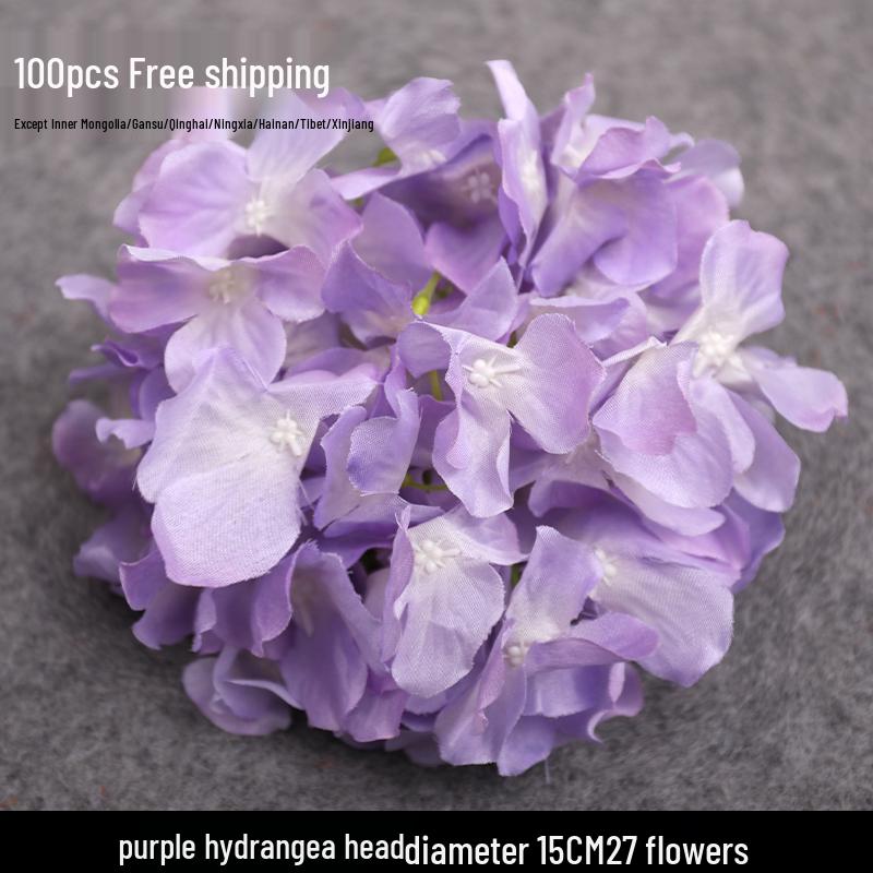 Purple Floral Wedding Arrangement - Silk Hydrangea, Rose, Bamboo Leaves & Grass for Flower Arches