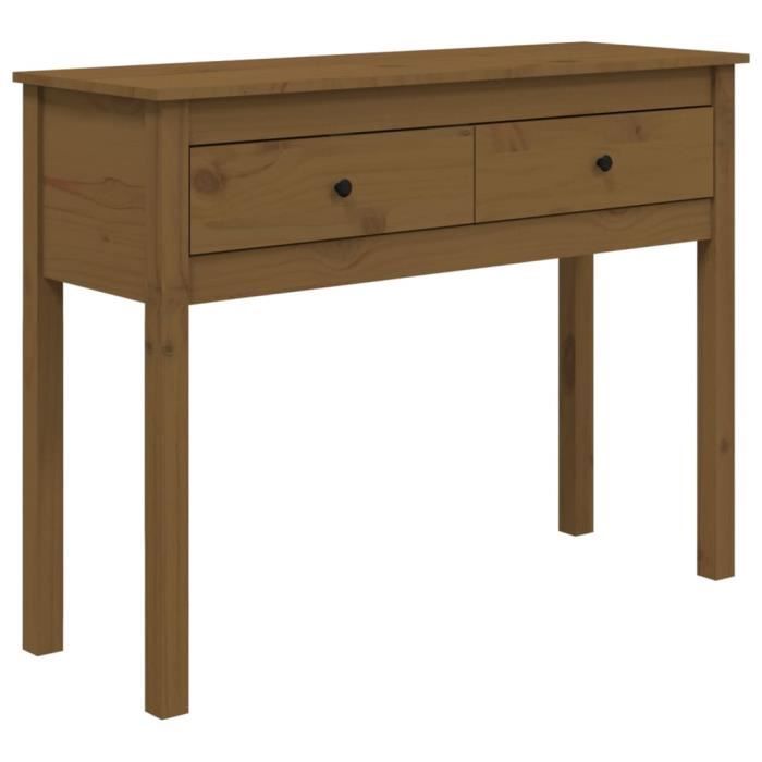 VidaXL Table console Marron miel 100x35x75 cm Bois massif de pin 814617