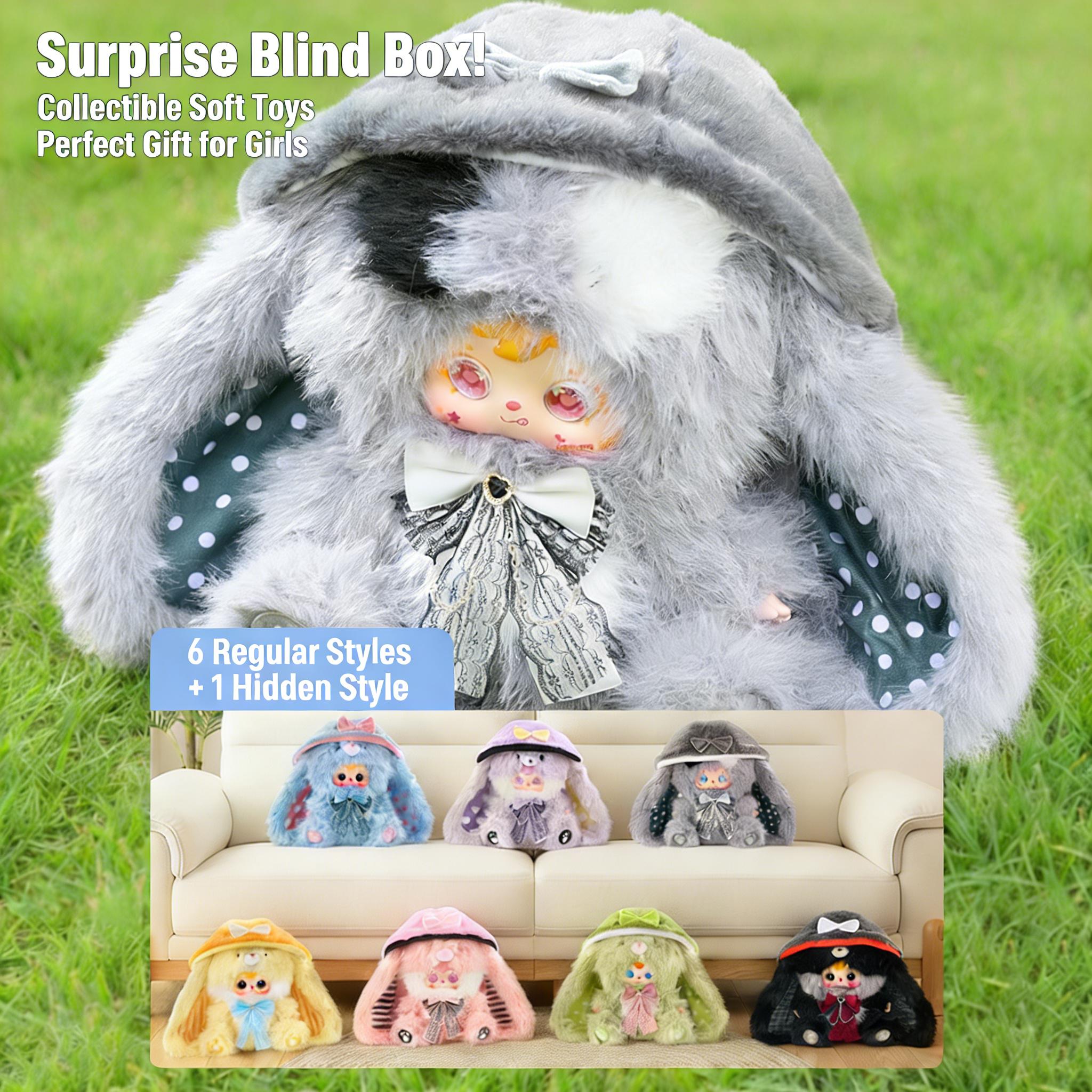 Fairy Wonderland Plush Blind Box - Forest Series Mystery Stuffed Doll, Kawaii Rabbit Ear Plushie Keychain, Designer Surprise Toy Gift