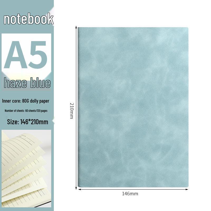A5 Multi-color Suede Leather Notebook with Custom Logo - Thick Business Office Notepad A5 - 60 sheets, 120 pages