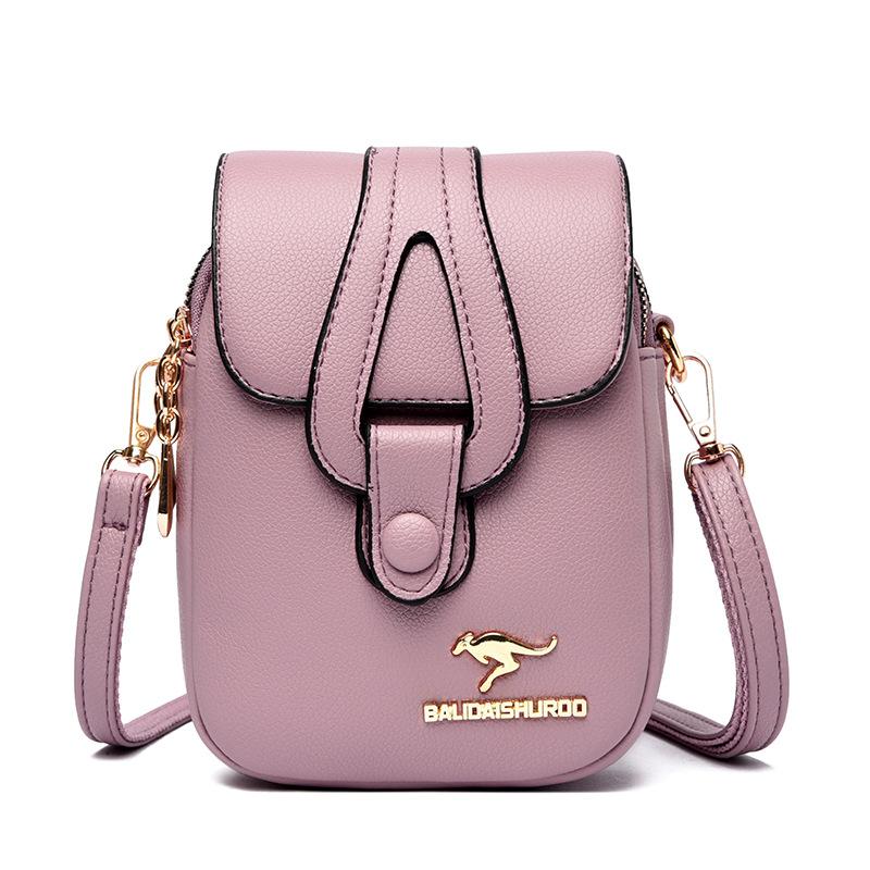 New women's messenger bag, soft leather texture shoulder satchel, mobile phone bag, small square bag, key bag, mother bag.