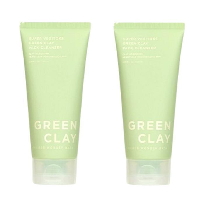 Wonderbath Super Vegitox Green Clay Pack Cleanser 130ml 1+1 (2 total) (42041599)