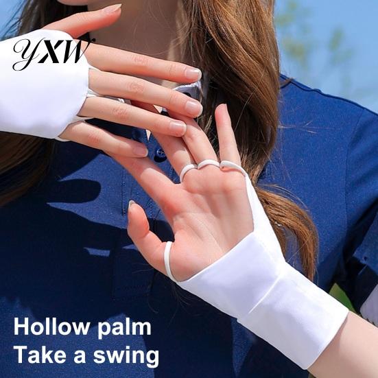 Golf Zonbestendige Handschoenen 1 Paar Zomerbescherming Ademend Mannen Vrouwen Buitensporten UV Vingerloos Koelend IJszijde Hand Zonwering Cover